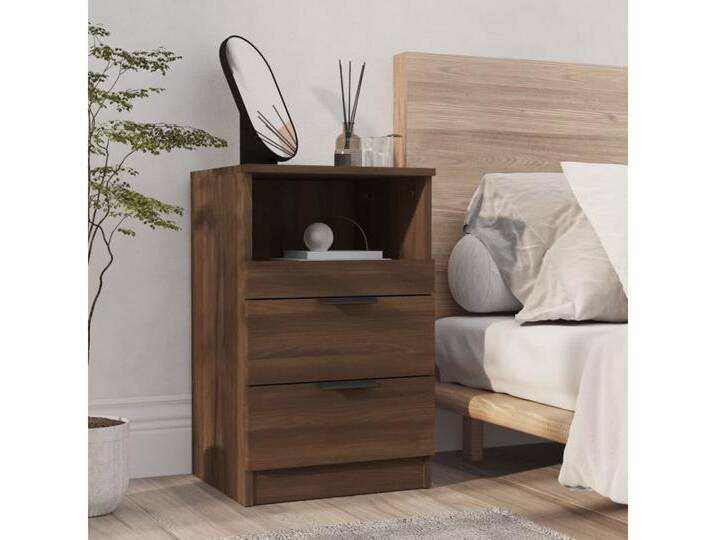 vidaXL Nachttisch Nachttisch Braun Eichen-Optik Holz Nachtkonsole Tisch, braun von vidaXL