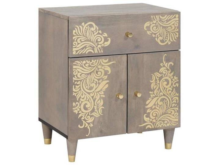 vidaXL Nachttisch Nachttisch Grau 50 x 33 x 60 cm massives holz (1-St), grau von vidaXL