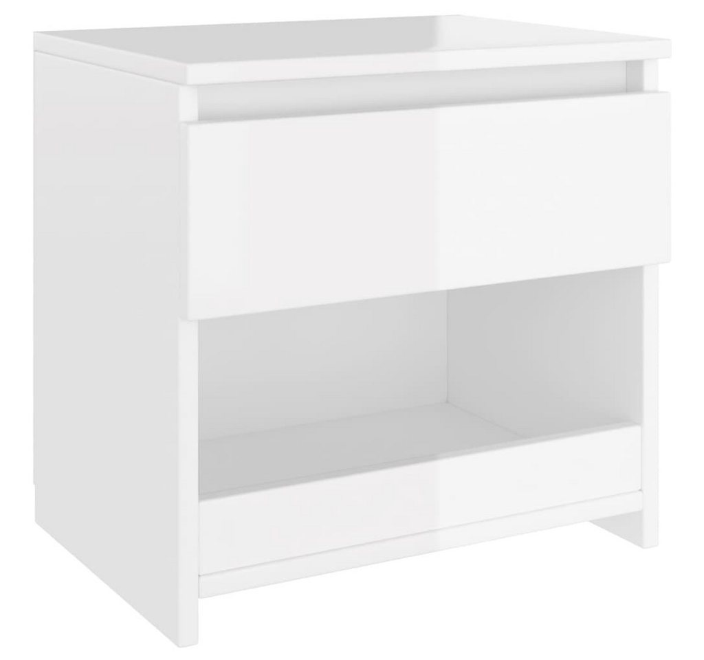 vidaXL Nachttisch Nachttisch Hochglanz-Weiß 40x30x39 cm Spanplatte von vidaXL