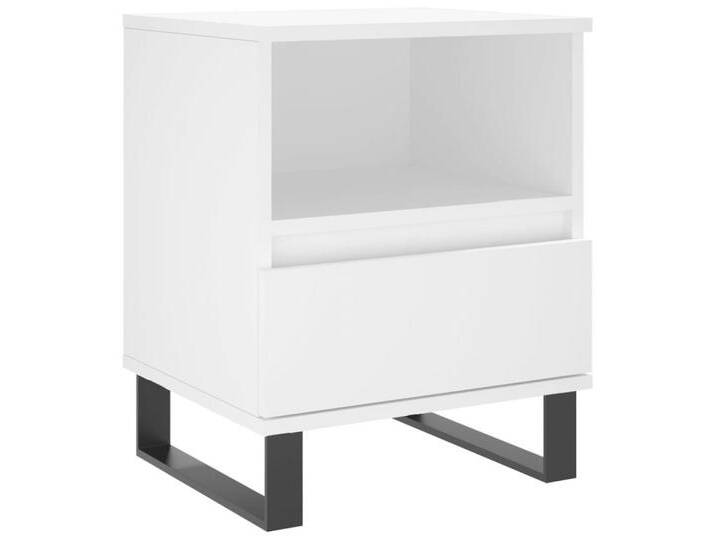 vidaXL Nachttisch Nachttisch Nachtschrank Nachtkommode Weiß 40x35x50 cm Spanplatte, weiß von vidaXL