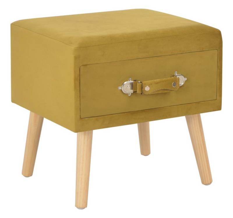 vidaXL Nachttisch Nachttisch Senfgelb 40x35x40 Samt (1-St) von vidaXL