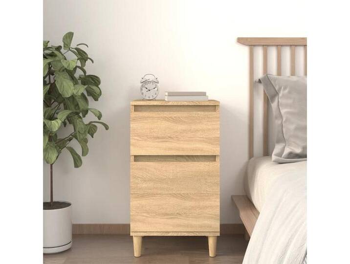 vidaXL Nachttisch Nachttisch Sonoma Eiche 40x35x70 cm Nachtkonsole Nachtschrank, braun von vidaXL