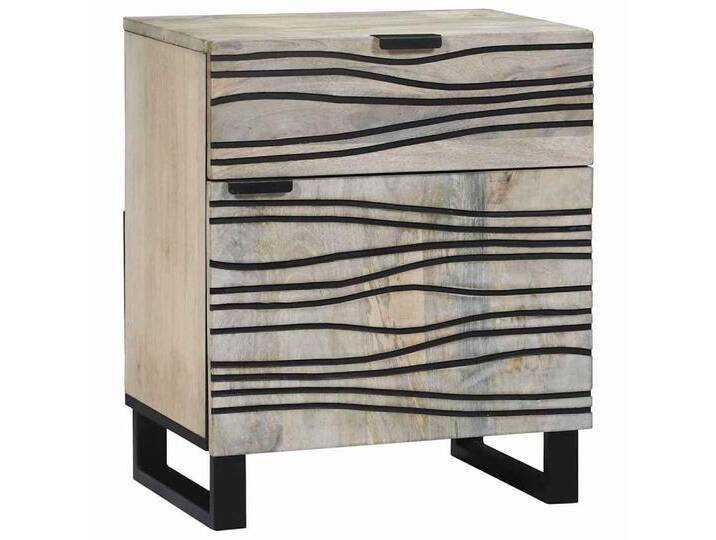vidaXL Nachttisch Nachttisch Weiß und Schwarz 50 x 33 x 60 cm massives holz (1-St), weiß von vidaXL