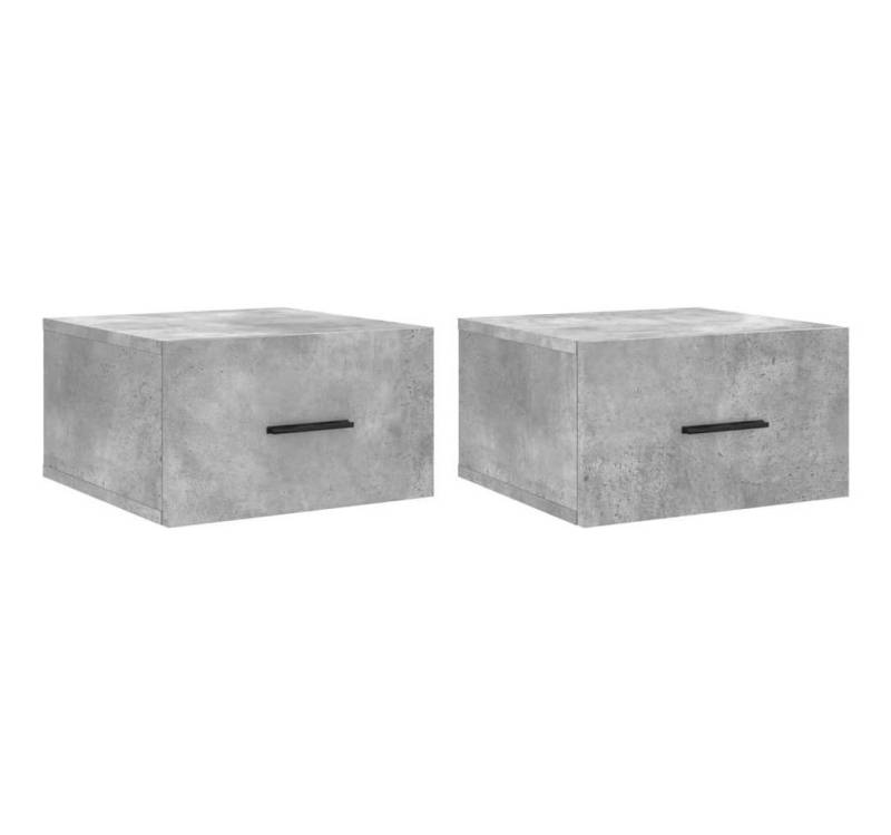 vidaXL Nachttisch Nachttisch hängend Nachtschrank Hängeschrank 2 Stk Betongrau 35x35x20 von vidaXL