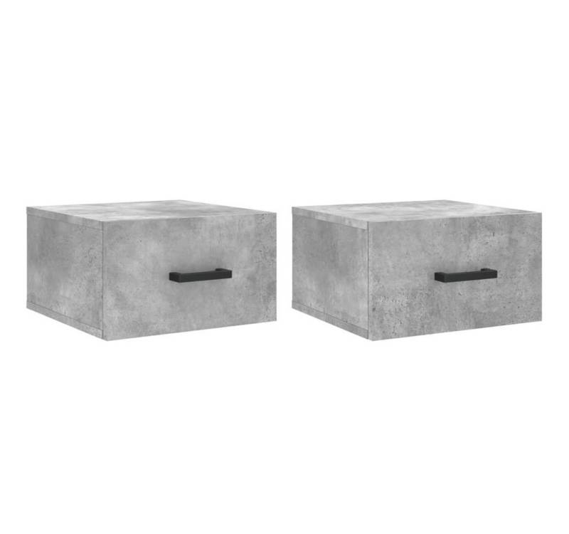 vidaXL Nachttisch Nachttisch hängend Nachtschrank Hängeschrank 2 Stk Betongrau 35x35x20 von vidaXL