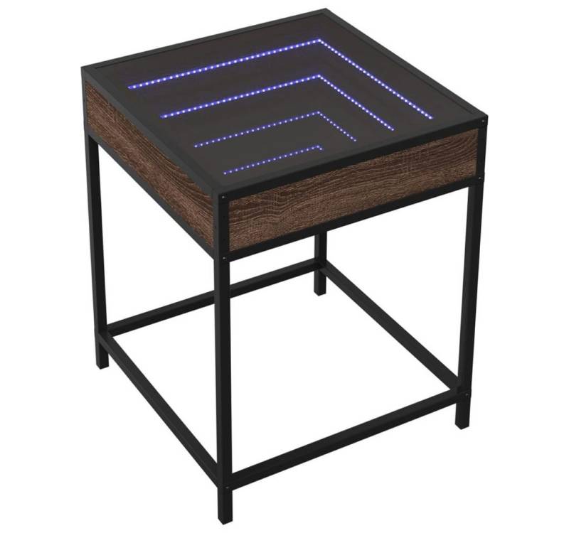 vidaXL Nachttisch Nachttisch mit Infinity-LED Braun Eichen-Optik 40x40x51 cm (1-St) von vidaXL