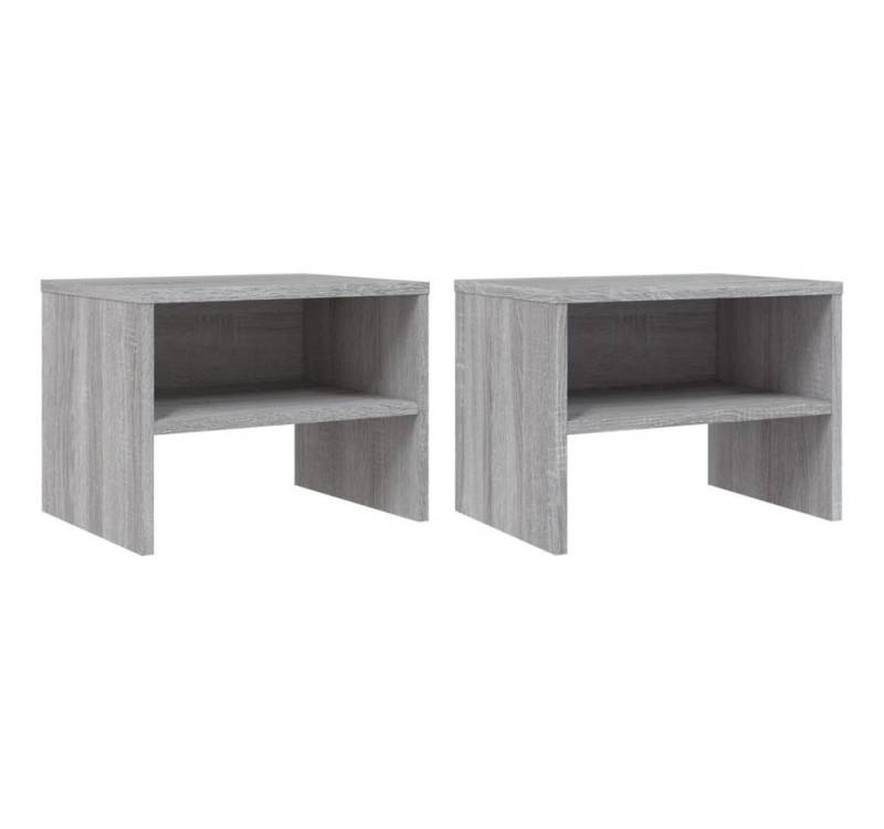 vidaXL Nachttisch Nachttische 2 Stk Grau Sonoma 40x30x30 cm Spanplatte Nachtkonsole Bett von vidaXL