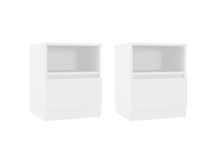 vidaXL Nachttisch Nachttische 2 Stk Weiß 40x40x50 cm Spanplatte, weiß von vidaXL