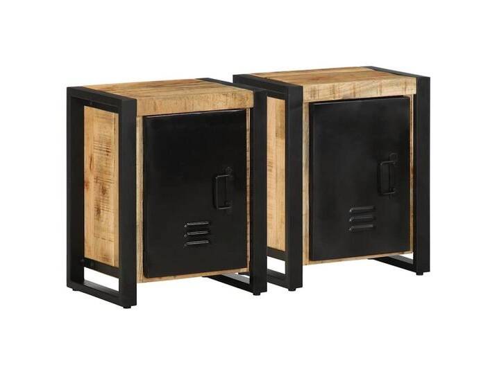vidaXL Nachttisch Nachttische 2 Stk. Raues holz (2-St), beige von vidaXL