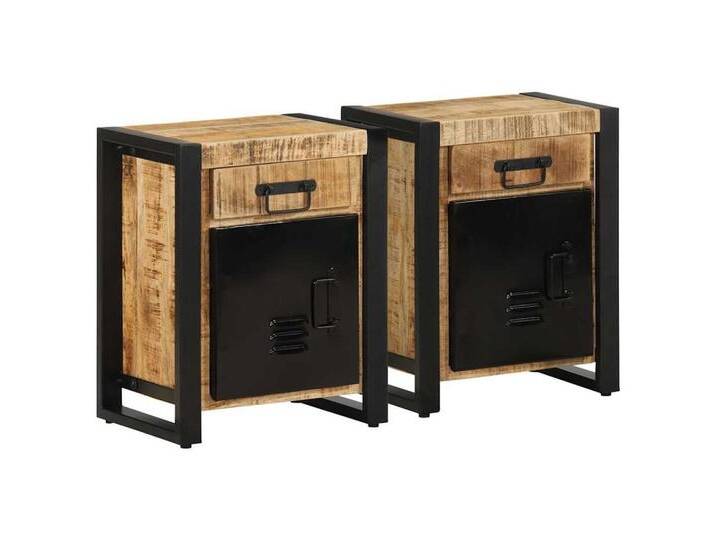 vidaXL Nachttisch Nachttische 2 Stk. Raues holz (2-St), braun, Braun von vidaXL