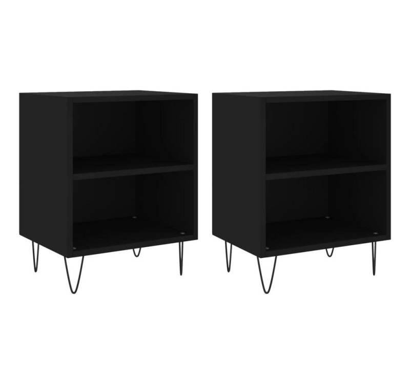 vidaXL Nachttisch Nachttische 2 Stk. Schwarz 40x30x50 cm Holzwerkstoff (2-St) von vidaXL
