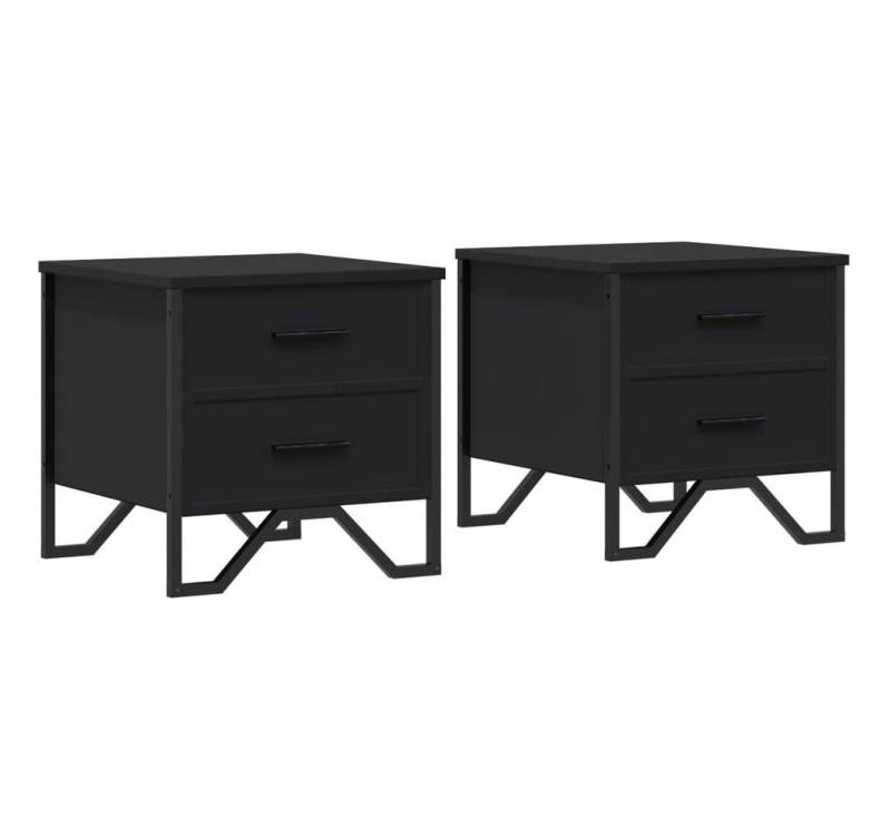 vidaXL Nachttisch Nachttische 2 Stk. Schwarz 40x41x40 cm Holzwerkstoff (2-St) von vidaXL