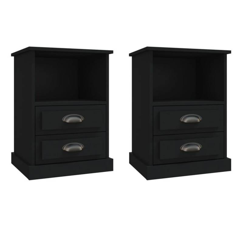 vidaXL Nachttisch Nachttische 2 Stk. Schwarz 43x36x60 cm (2-St) von vidaXL