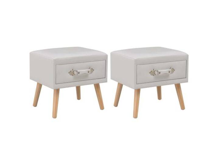 vidaXL Nachttisch Nachttische 2 Stk. Weiß 40 x 35 x 40 cm Kunstleder (2-St) von vidaXL
