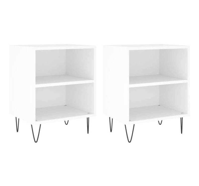vidaXL Nachttisch Nachttische 2 Stk. Weiß 40x30x50 cm Holzwerkstoff (2-St) von vidaXL