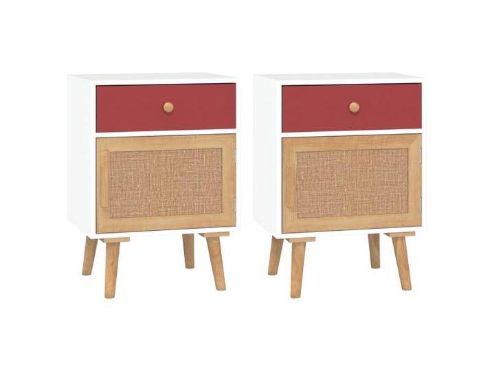 vidaXL Nachttisch Nachttische 2 Stk. Weiß 40x30x55 cm Holzwerkstoff (2-St), weiß, Weiß von vidaXL