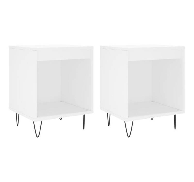 vidaXL Nachttisch Nachttische 2 Stk. Weiß 40x35x50 cm Holzwerkstoff (2-St) von vidaXL