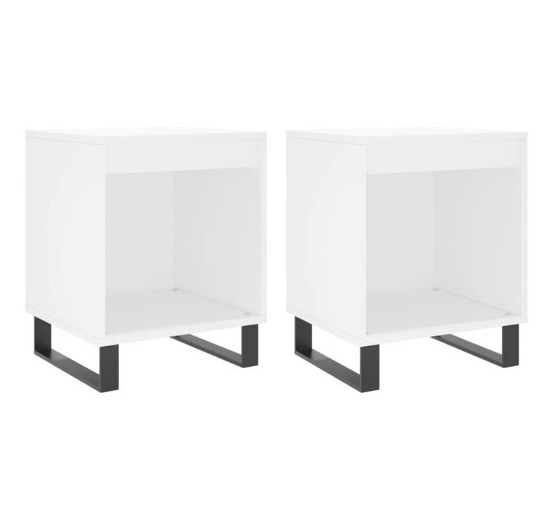 vidaXL Nachttisch Nachttische 2 Stk. Weiß 40x35x50 cm Holzwerkstoff (2-St) von vidaXL