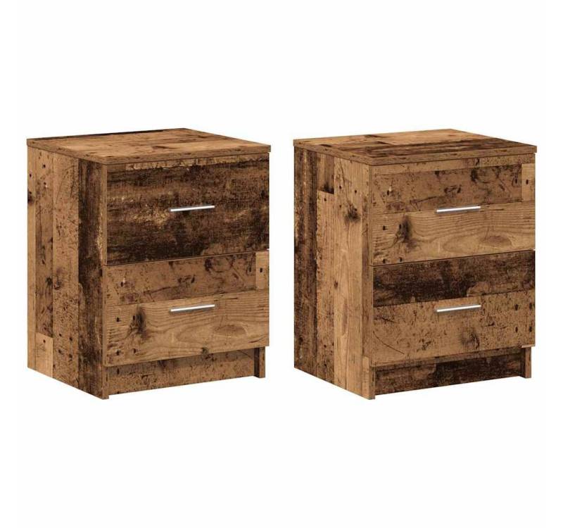 vidaXL Nachttisch Nachttische 2 Stk. mit 2 Schubladen Altholz-Optik 40x36x50 cm (2-St) von vidaXL