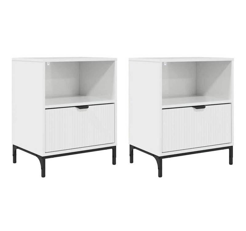 vidaXL Nachttisch Nachttische 2 pcs Hochglanz-Weiß 49 x 36 x 61 cm Holzwerkstoff (2-St) von vidaXL