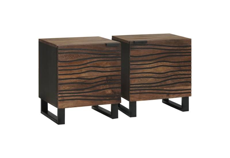 vidaXL Nachttisch Nachttische - 2er Set, aus massivem holz, Maße: 40x33.5x46 cm (1-St) von vidaXL