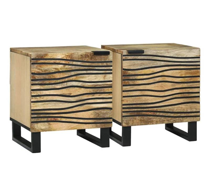 vidaXL Nachttisch Nachttische - 2er Set 40x335x46 cm aus massivem Mangoholz von vidaXL