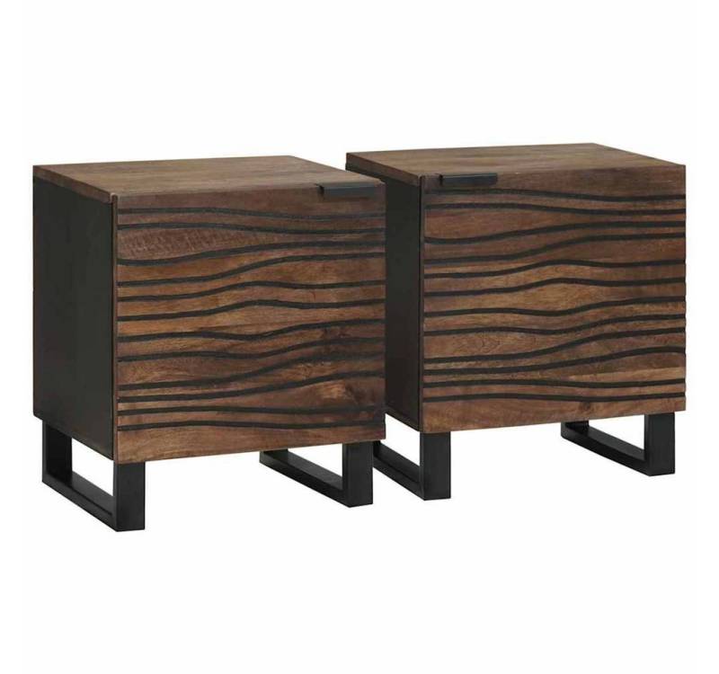 vidaXL Nachttisch Nachttische - 2er Set aus massivem Mango Holz Maße 40x335x46 cm von vidaXL
