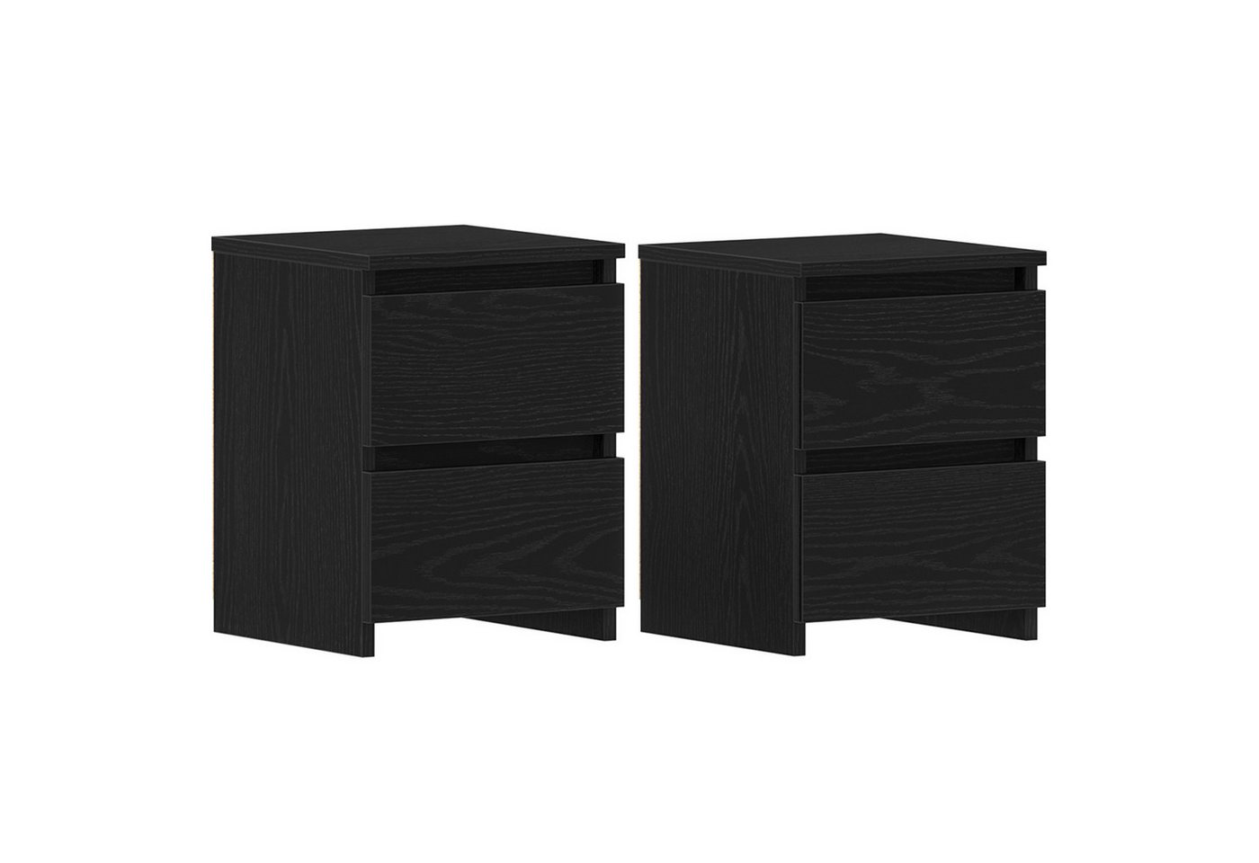 vidaXL Nachttisch Nachttische mit Schubladen 2 Stk. Schwarz Eiche 30x30x40 cm (1-St) von vidaXL