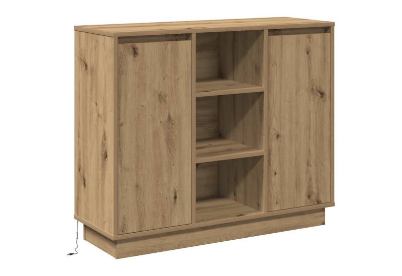 vidaXL Nachttisch Sideboard mit LED Eichenholz 90x32x75 cm Holzwerkstoff (1-St) von vidaXL