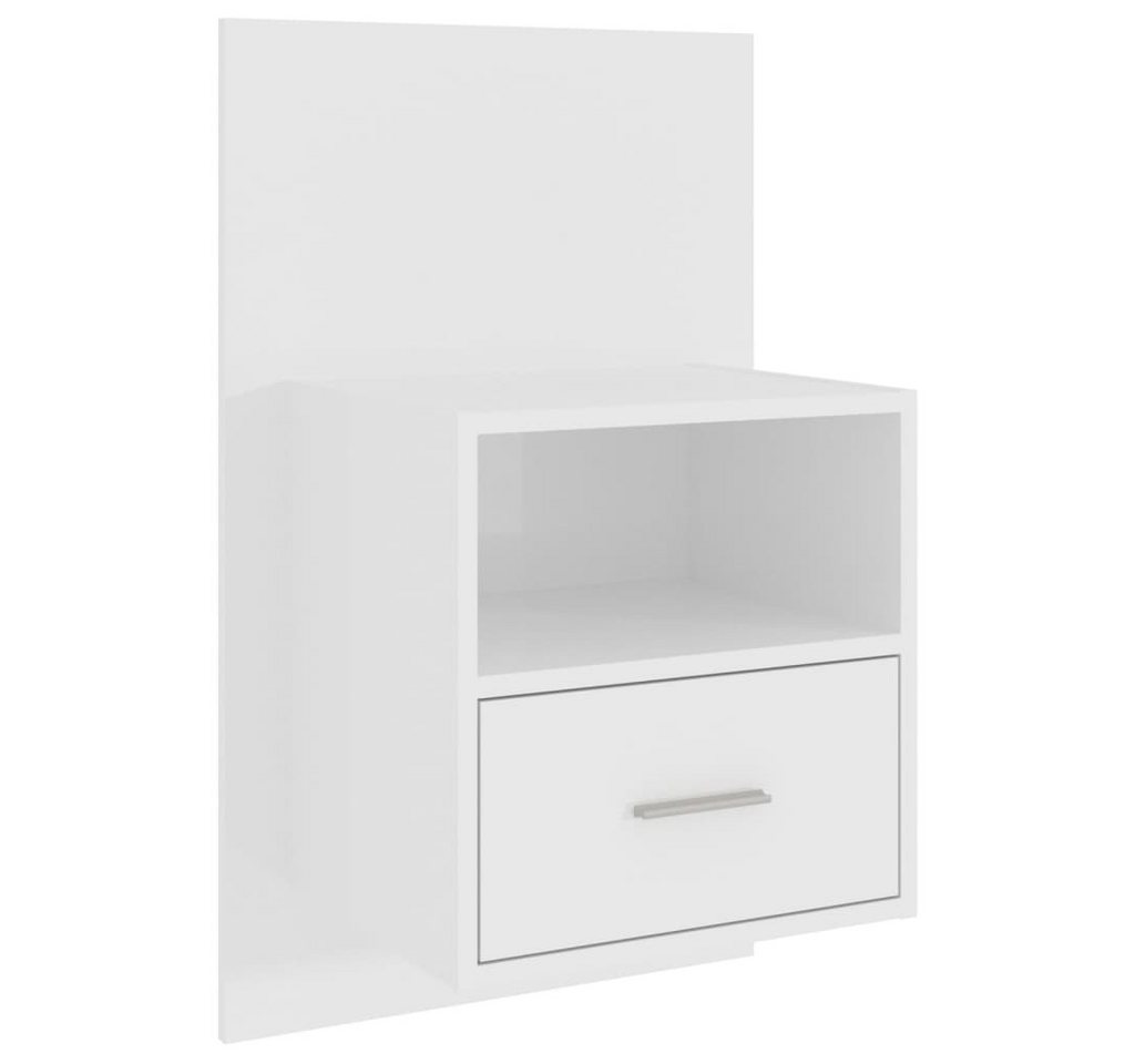 vidaXL Nachttisch Wand-Nachttisch Hochglanz-Weiß (1-St) von vidaXL