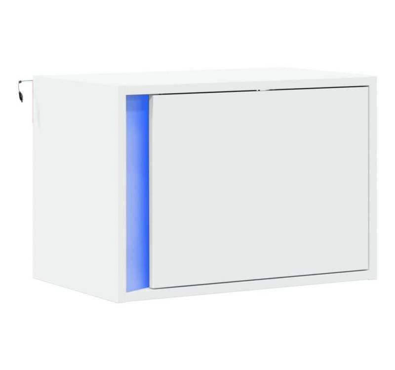 vidaXL Nachttisch Wand-Nachttisch mit LED-Leuchten Weiß (1-St) von vidaXL