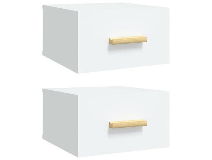 vidaXL Nachttisch Wand-Nachttische 2 Stk Weiß 35x35x20 cm Bett Nachtschrank Nachkonsole, weiß von vidaXL