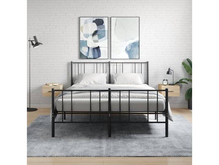 vidaXL Nachttisch Wand-Nachttische Nachtschrank Hängeschrank 2 Stk Sonoma Eiche 35x35x20, braun von vidaXL