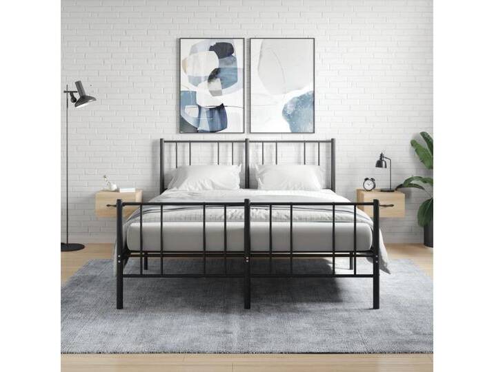 vidaXL Nachttisch Wand-Nachttische Nachtschrank Hängeschrank 2 Stk Sonoma Eiche 35x35x20, braun von vidaXL