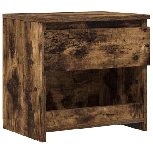 vidaXL Nachttisch mit 1 Schublade 1 Fach Nachtschrank Nachtkonsole Nachtkommode Schlafzimmer Schrank Kommode Räuchereiche 40x30x39cm Holzwerkstoff von vidaXL