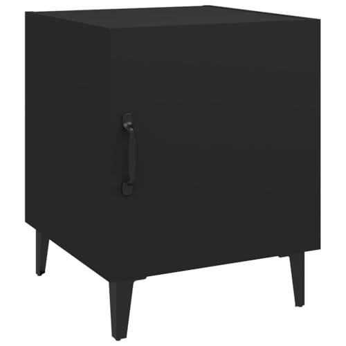 vidaXL Nachttisch mit 1 Tür Nachtschrank Nachtkonsole Nachtkommode Schlafzimmer Schrank Kommode Schwarz Holzwerkstoff Metall 40x40x50cm vidaXL Nachttisch mit 1 Tür Nachtschrank Nachtkonsole Nachtkommode Schlafzimmer Schrank Kommode Schwarz Holzwerkstoff Metall 40x40x50cm von vidaXL