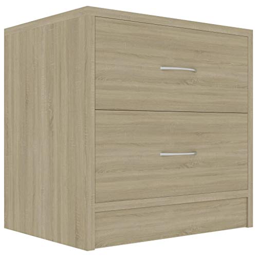 vidaXL Nachttisch mit 2 Schubladen Nachtschrank Nachtkommode Nachtkonsole Schlafzimmer Kommode Schrank Nachtschränkchen Sonoma-Eiche 40x30x40cm Holzwerkstoff von vidaXL