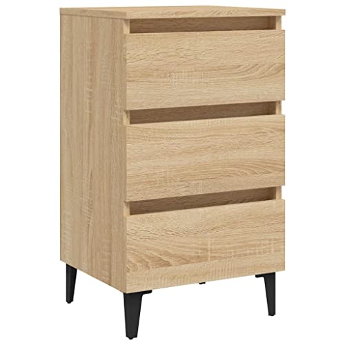 vidaXL Nachttisch mit Metallbeinen 3 Schubladen Nachtschrank Nachtkonsole Nachtkommode Schlafzimmer Schrank Kommode Sonoma-Eiche 40x35x69cm vidaXL Nachttisch mit Metallbeinen 3 Schubladen Nachtschrank Nachtkonsole Nachtkommode Schlafzimmer Schrank Kommode Sonoma-Eiche 40x35x69cm von vidaXL