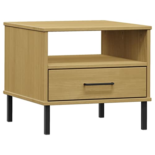 vidaXL Nachttisch mit Metallbeinen Nachtschrank Nachtkonsole Nachtkommode Tisch Schrank Kommode Beistelltisch Schlafzimmer Braun Massivholz Kiefer vidaXL Nachttisch mit Metallbeinen Nachtschrank Nachtkonsole Nachtkommode Tisch Schrank Kommode Beistelltisch Schlafzimmer Braun Massivholz Kiefer von vidaXL