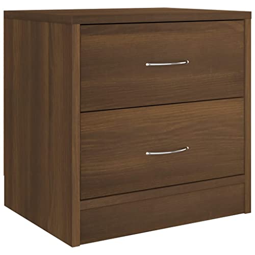 vidaXL Nachttisch mit Schubladen Nachtschrank Nachtkonsole Nachtkommode Schlafzimmer Schrank Kommode Braun Eichen-Optik 40x30x40cm Holzwerkstoff von vidaXL
