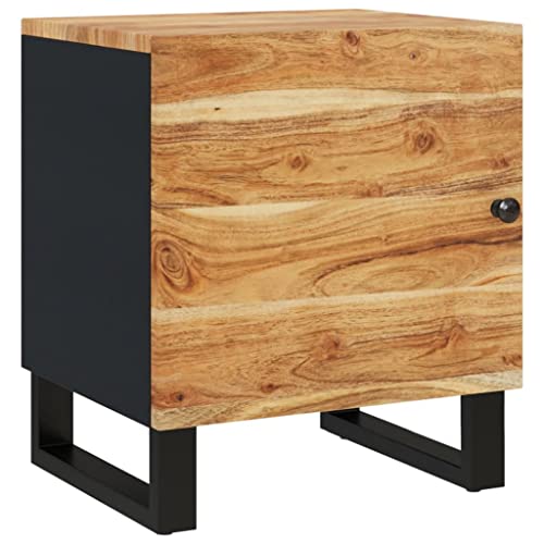 vidaXL Nachttisch mit Stauraum Industrie-Stil Nachtschrank Nachtkonsole Nachtkommode Schlafzimmer Schrank Kommode 40x33x46cm Massivholz Akazie von vidaXL