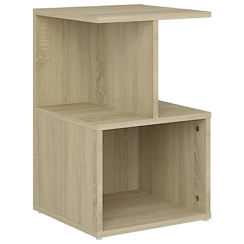vidaXL Nachttisch mit offenen Fächern Nachtschrank Nachtkonsole Nachtkommode Schlafzimmer Schrank Kommode Sonoma-Eiche 35x35x55cm Holzwerkstoff von vidaXL