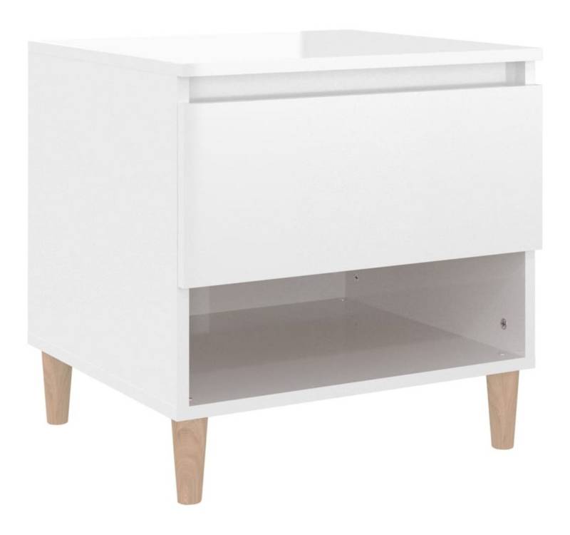 vidaXL Nachtkommode, Nachttisch Hochglanz-Weiß 50x46x50 cm Holzwerkstoff von vidaXL