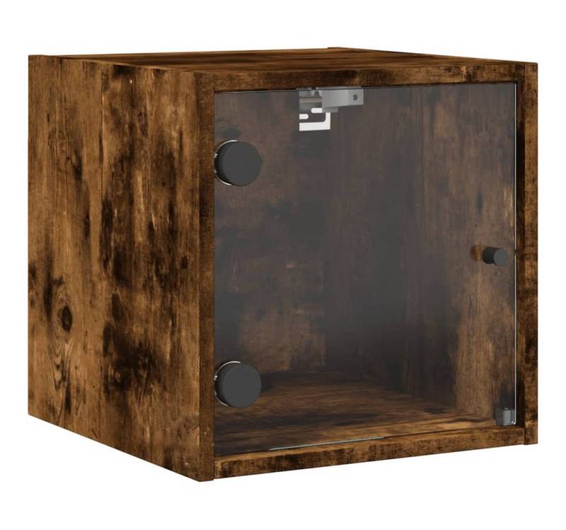 vidaXL Nachtkommode, Nachttisch mit Glastür Räuchereiche 35x37x35 cm von vidaXL