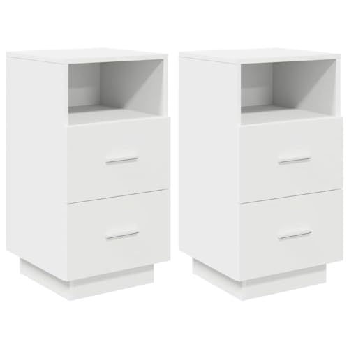 vidaXL Nachttische 2 STK. mit 2 Schubladen Weiß 36x36x68 cm, Nachtschrank, Nachtkommode, Betttisch, Nachtkonsole, Bettschrank vidaXL Nachttische 2 STK. mit 2 Schubladen Weiß 36x36x68 cm, Nachtschrank, Nachtkommode, Betttisch, Nachtkonsole, Bettschrank von vidaXL