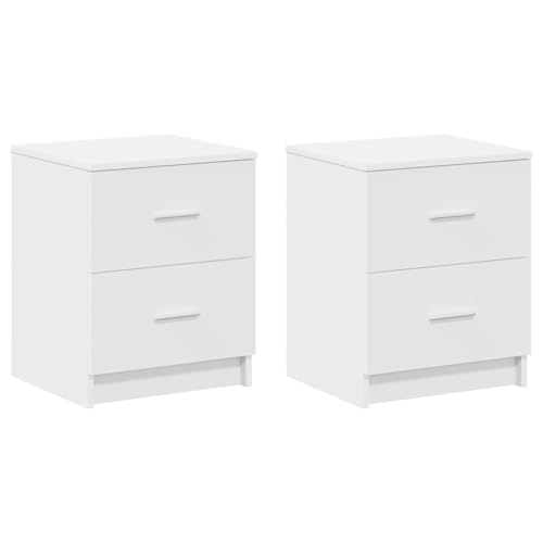 vidaXL Nachttische 2 STK. mit 2 Schubladen Weiß 40x36x50 cm, Nachtschrank, Nachtkommode, Betttisch, Nachtkonsole, Bettschrank vidaXL Nachttische 2 STK. mit 2 Schubladen Weiß 40x36x50 cm, Nachtschrank, Nachtkommode, Betttisch, Nachtkonsole, Bettschrank von vidaXL