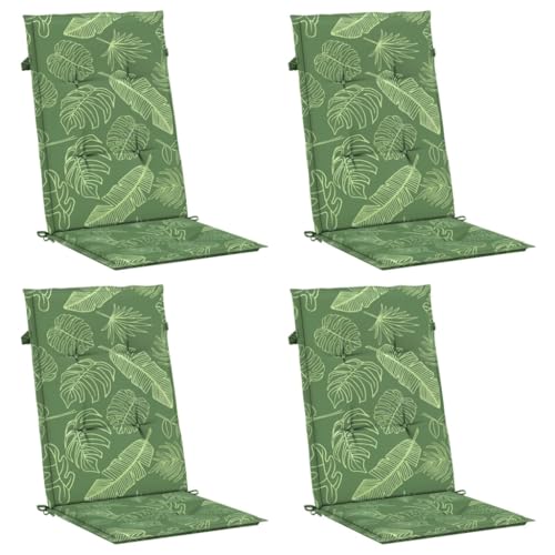 vidaXL Niedriglehner Auflage 4 STK., Sitzkissen für Gartenmöbel Hocker Ottomanen, Wasserabweisendes Sitzpolster, Sitzauflage Stuhlauflage, Blattmuster Stoff vidaXL Niedriglehner Auflage 4 STK., Sitzkissen für Gartenmöbel Hocker Ottomanen, Wasserabweisendes Sitzpolster, Sitzauflage Stuhlauflage, Blattmuster Stoff von vidaXL