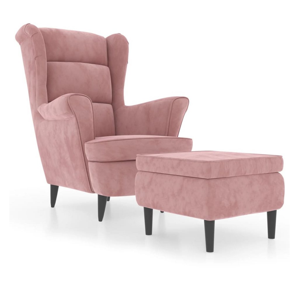 vidaXL Ohrensessel, mit Hocker Rosa Samt vidaXL Ohrensessel, mit Hocker Rosa Samt von vidaXL
