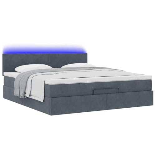 vidaXL Ottoman-Bett mit Matratze LEDs Dunkelgrau 160x200 cm Samt, Bettrahmen, Bettgestell mit Stauraum, Polsterbett, Bettgestell, Bettrahmen mit Stauraum vidaXL Ottoman-Bett mit Matratze LEDs Dunkelgrau 160x200 cm Samt, Bettrahmen, Bettgestell mit Stauraum, Polsterbett, Bettgestell, Bettrahmen mit Stauraum von vidaXL