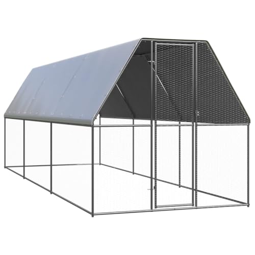 vidaXL Outdoor Hühnerkäfig 2x6x2m Verzinkter Stahl Hühnerstall Freilaufgehege von vidaXL